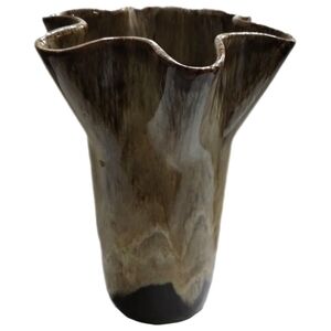 1960s Canuck Pottery Evangeline Drip Glaze Handkerchief Vase | Canada